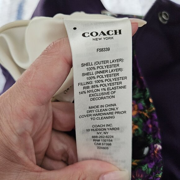 Coach XS Purple Reversible Satin Varsity Bomber Jacket Coat - Picture 5 of 5